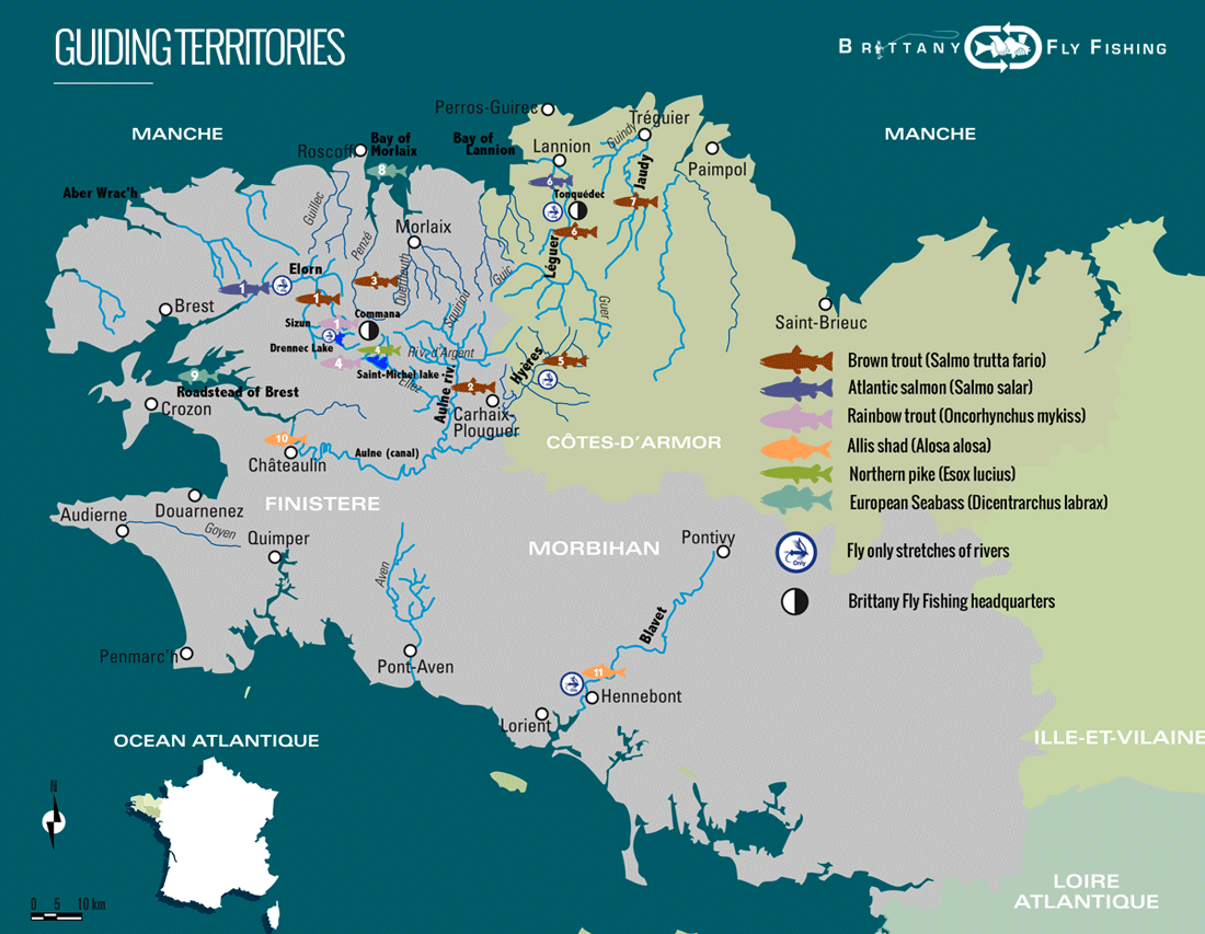 Guiding Territories – Brittany Fly Fishing Guiding Territories – Brittany Fly Fishing